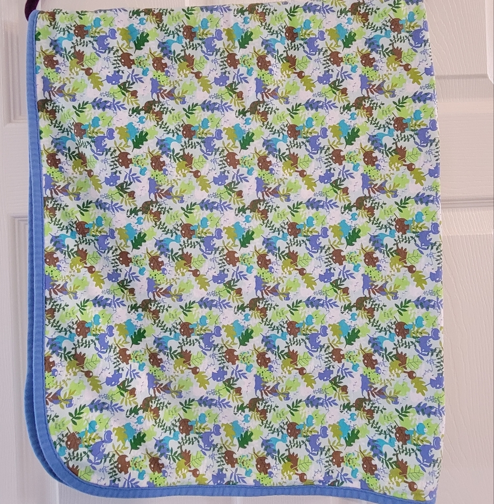 ZUTANO BABY BLANKET Leaves and Birds COTTON RECEIVING 2 ply Blanket
